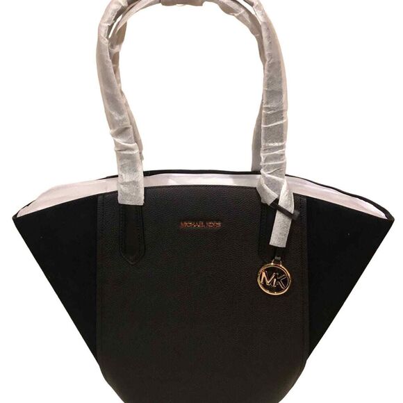 MICHAEL KORS Portia Black Large Stunning Leather & Suede Tote NWT - Picture 2 of 5
